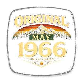 60th Birthday Gift Original May 1966 - Square fridge magnet - white - Front