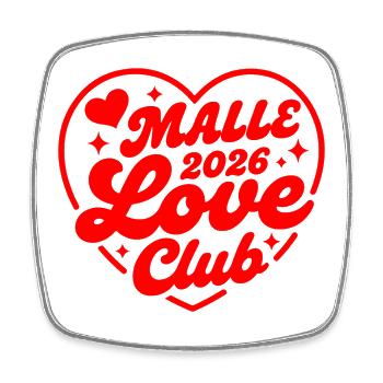 Malle 2026 Malle Love Club Nous aimons Malle - Magnet carré - blanc - Devant