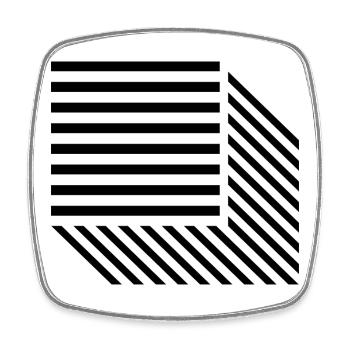 Quadratlinien-Design - Viereckiger Kühlschrankmagnet - Weiß - Vorne