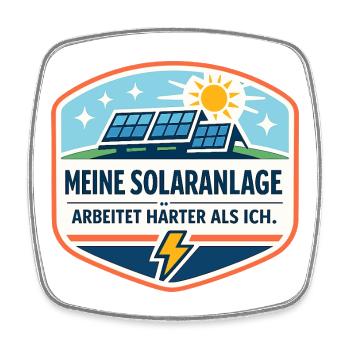 Solaranlagen Power Badge - Viereckiger Kühlschrankmagnet - Weiß - Vorne