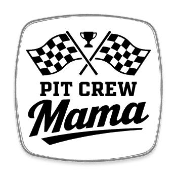 Pit Crew Mama Motorsport Racing Design - Viereckiger Kühlschrankmagnet - Weiß - Vorne