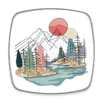 Landschaft: Bergboho, Natur, Minimalist. - Viereckiger Kühlschrankmagnet - Weiß - Vorne