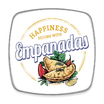 Empanada Snack Vintage Espagne Rétro Dumplings - Magnet carré - blanc - Devant
