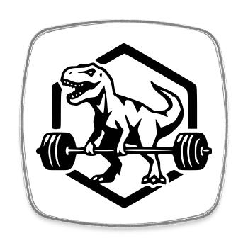 T-Rex - Viereckiger Kühlschrankmagnet - Weiß - Vorne