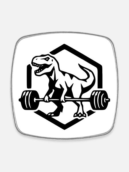 T-Rex - Square fridge magnet - white
