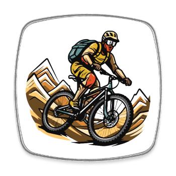 Mountain Bikers Sports Mountain Biking - Square fridge magnet - white - Front