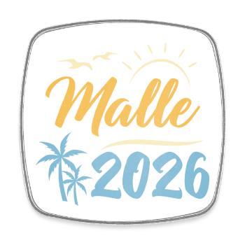 Malle 2026 - Viereckiger Kühlschrankmagnet - Weiß - Vorne