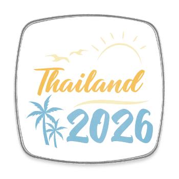 Thailand 2026 - Square fridge magnet - white - Front