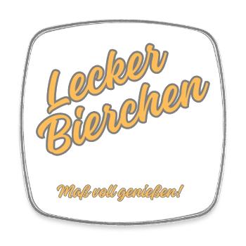 Lecker Bierchen – Maß voll Genießen - Viereckiger Kühlschrankmagnet - Weiß - Vorne