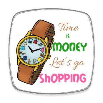 Shopping Adventure - Square fridge magnet - white - Front