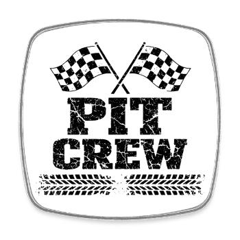 Vintage Pit Crew Car Racing Team - Square fridge magnet - white - Front