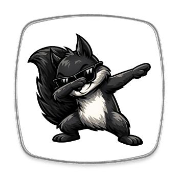 Dabbing Schwarzes Eichhörnchen - Viereckiger Kühlschrankmagnet - Weiß - Vorne