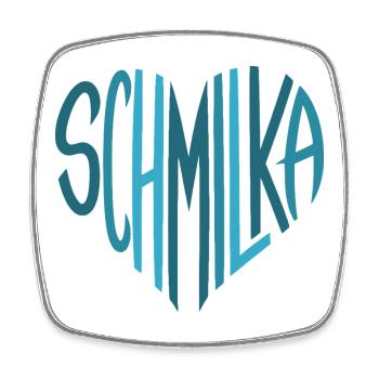 Schmilka Herzschrift Logo - Viereckiger Kühlschrankmagnet - Weiß - Vorne