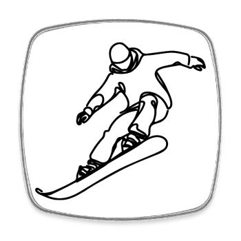 Snowboarder - Viereckiger Kühlschrankmagnet - Weiß - Vorne