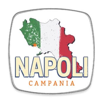 Neapel in Italien Kampanien Vintage Souvenir - Viereckiger Kühlschrankmagnet - Weiß - Vorne