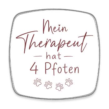 Mein Therapeut hat Vier Pfoten - Viereckiger Kühlschrankmagnet - Weiß - Vorne