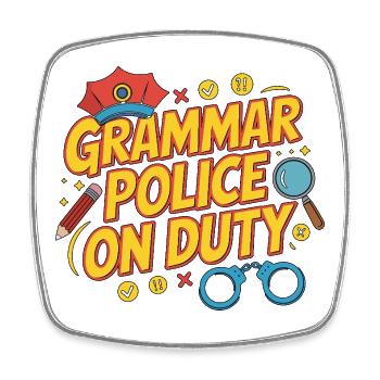 ESL Teacher Grammar Police On Duty EFL Teacher - Viereckiger Kühlschrankmagnet - Weiß - Vorne