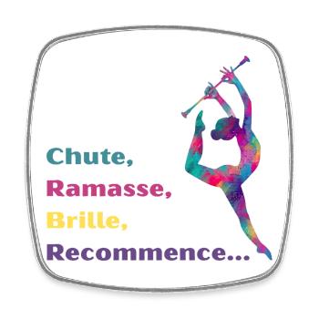 Chute-_Ramasse-_Recommence-- - Magnet carré - blanc - Devant