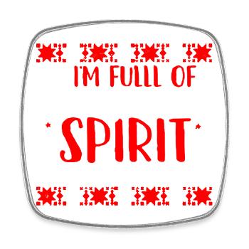 Full of Christmas Spirit Vodka Tee - Square fridge magnet - white - Front