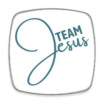 Team Jesus | Foi | Religion - Magnet carré - blanc - Devant