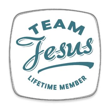 Team Jesus Lebenslanges Mitglied - Viereckiger Kühlschrankmagnet - Weiß - Vorne