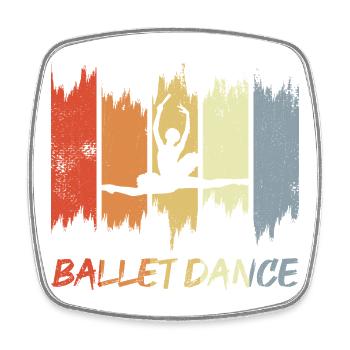 Vintage Ballet Dance - Square fridge magnet - white - Front