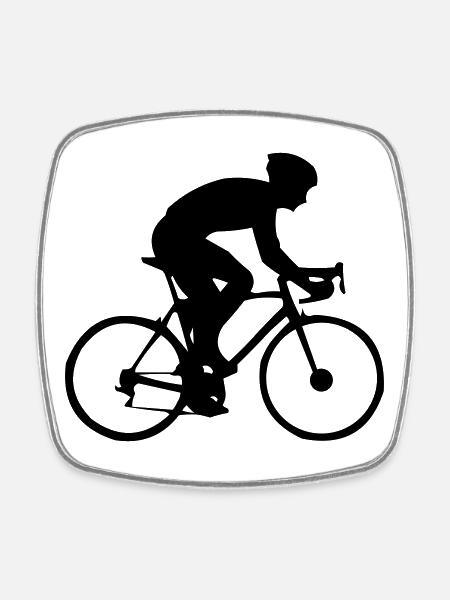 biker - Square fridge magnet - white