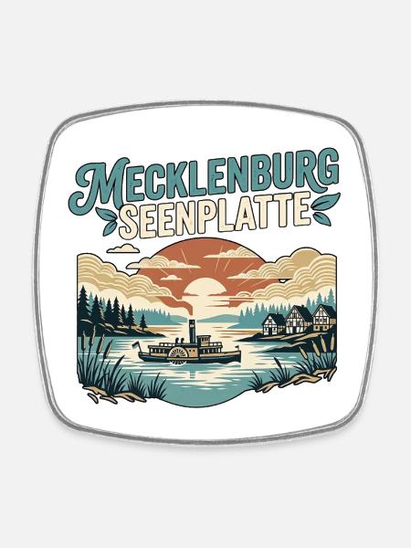 Mecklenburg Seenplatte Natur - Viereckiger Kühlschrankmagnet - Weiß