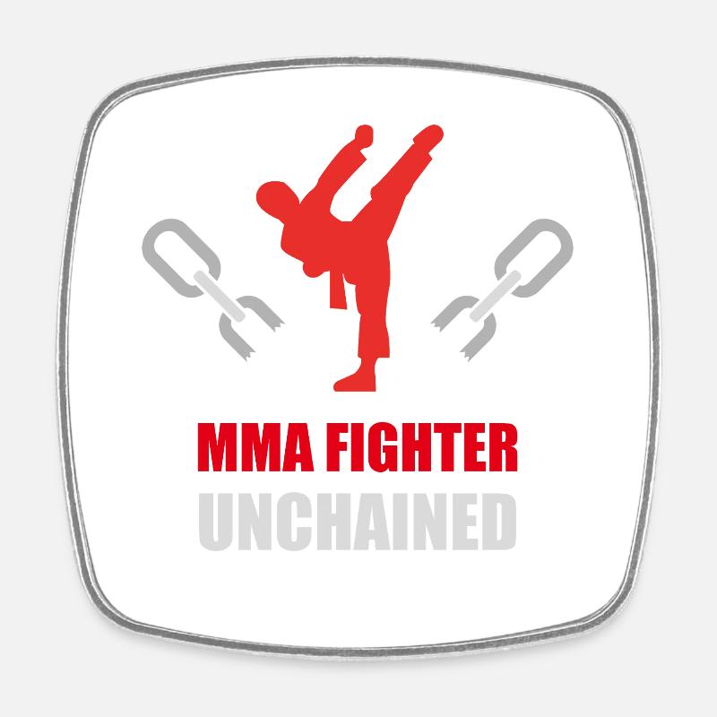 MMA Cage Fighter Combat Sport - Square fridge magnet - white