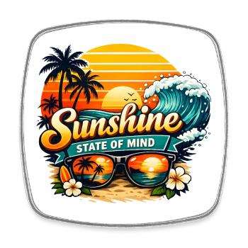 Sunshine State of Mind – Sommer, Sonne & Beach Vib - Viereckiger Kühlschrankmagnet - Weiß - Vorne