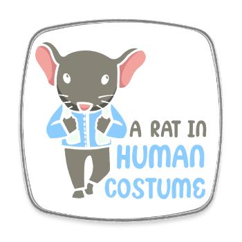 Rat, house rat, rat owner, rat lover - Square fridge magnet - white - Front
