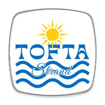 Tofta Strand-Soleil et Vagues - Magnet carré - blanc - Devant