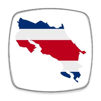 Costa Rica-Karte - Viereckiger Kühlschrankmagnet - Weiß - Vorne