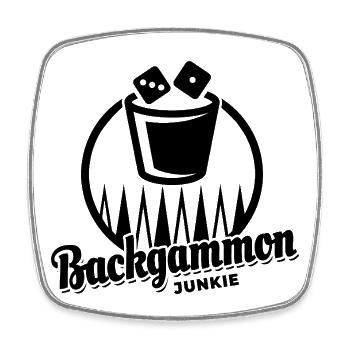 Junkie du backgammon | Jeu de société | Don - Magnet carré - blanc - Devant