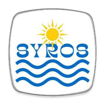 Syros Sun and Waves - Square fridge magnet - white - Front