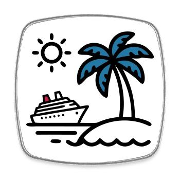 Vacances de Palm à Cruise Island - Magnet carré - blanc - Devant