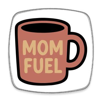 Maman Fuel Tasse à café Maman - Magnet carré - blanc - Devant