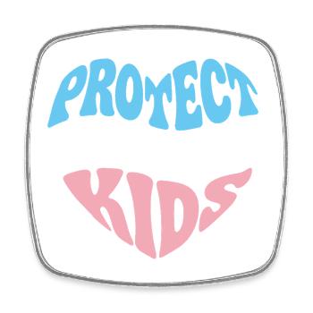 LGBTQ Pride Month - Protect Trans Kids - Square fridge magnet - white - Front