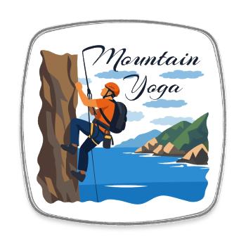 Mountaineering: The Mountain Yoga - Square fridge magnet - white - Front