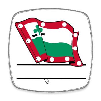 Meppeldag Flag – Custom City Design - Square fridge magnet - white - Front