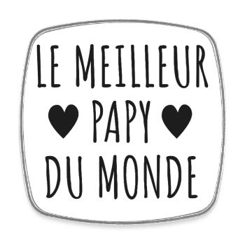 Meilleur Papy Monde - Magnet carré - blanc - Devant
