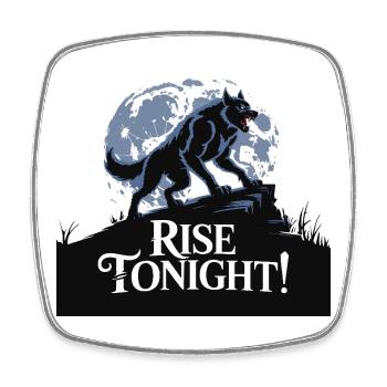 Lone Wolf Rise Tonight Mondgrafik - Viereckiger Kühlschrankmagnet - Weiß - Vorne