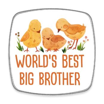 World's Best Big Brother - Square fridge magnet - white - Front