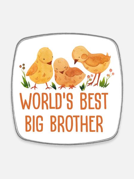 World's Best Big Brother - Square fridge magnet - white