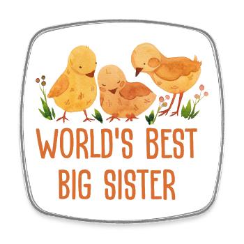 World's Best Big Sister Duck Motif, Siblings - Square fridge magnet - white - Front