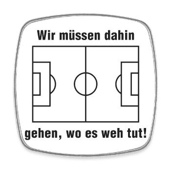 Das Motiv, das JEDEN Fußballfan glücklich machen - Viereckiger Kühlschrankmagnet - Weiß - Vorne