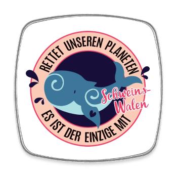 Wal Rettet den Schweinswal Tierschutz Wale Meer - Viereckiger Kühlschrankmagnet - Weiß - Vorne