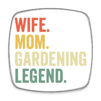 Épouse Maman Légende du jardinage - Magnet carré - blanc - Devant
