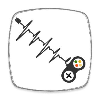 Gamer Heartbeat Controller Pulse Graphic - Viereckiger Kühlschrankmagnet - Weiß - Vorne