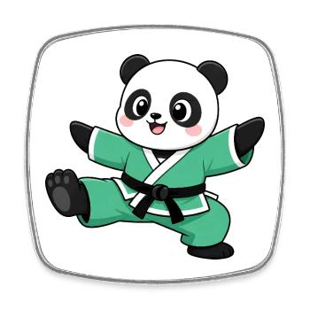 Panda Karate Kick Martial Arts Martial Arts - Square fridge magnet - white - Front